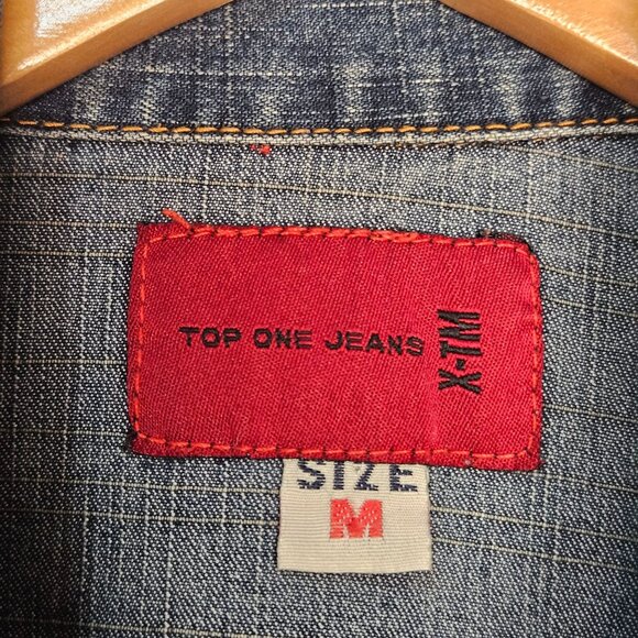 Womans distressed utility military style double breasted button up cotton denim - Picture 8 of 12